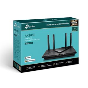 TP-Link Archer AX55 AX3000 Dual Band Gigabit Wi-Fi 6 Router, 2402 Mbps 5GHz, OFDMA, OneMesh, 4x High-Gain Antenna, Improved Battery, Alexa Compatible